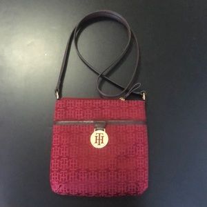 Tommy Hilfiger Burgundy Small Shoulder Bag